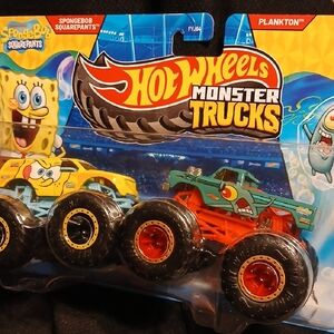 SpongeBob SquarePants And Plankton Set From Hot Wheels Monster Trucks